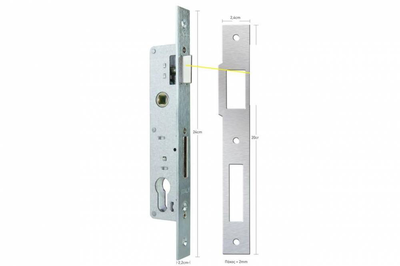 Narrow zinc alloy latch & dead bolt 25mm hugo