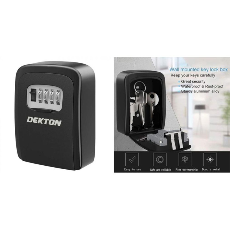 Dekton κουτί αποθήκευσης κλειδιών επιτοίχιο με συνδυασμό 4 ψηφίων - κουτι κλειδιων με κωδικο, , medium-null