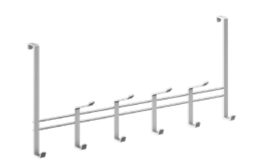 Metaltex o-t-d bar 6 hooks lava black, , medium