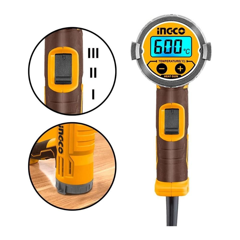 Product image: Ingco ηλεκτρονικό αερόθερμο 2000w με ρύθμιση θερμοκρασίας εως και 600°c, , medium-null