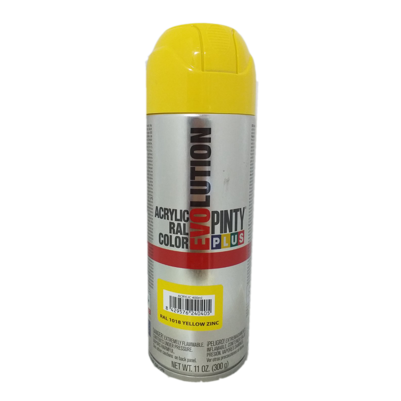 Acrylic paint spray zinc yellow ral 1018 400ml evolution, , medium image number null