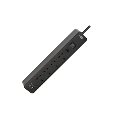 Brennenstuhl extension 4G 2USB black 3m, Black, medium
