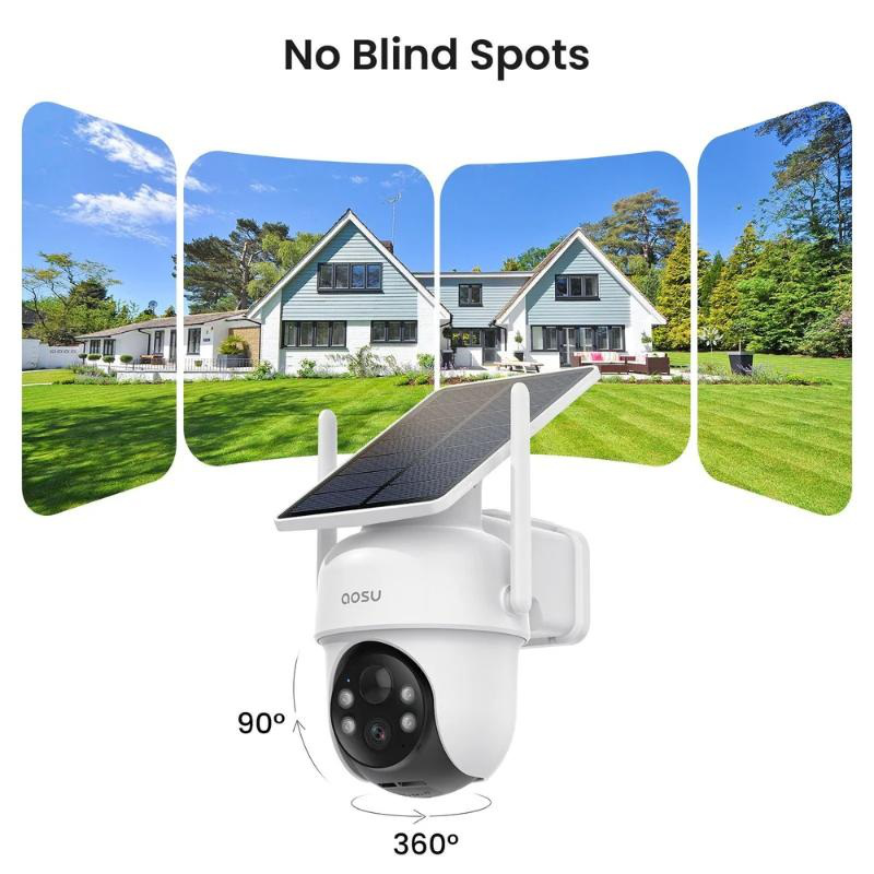 Aosu 2k solar security cameras wireless outdoor with base station, , medium-null
