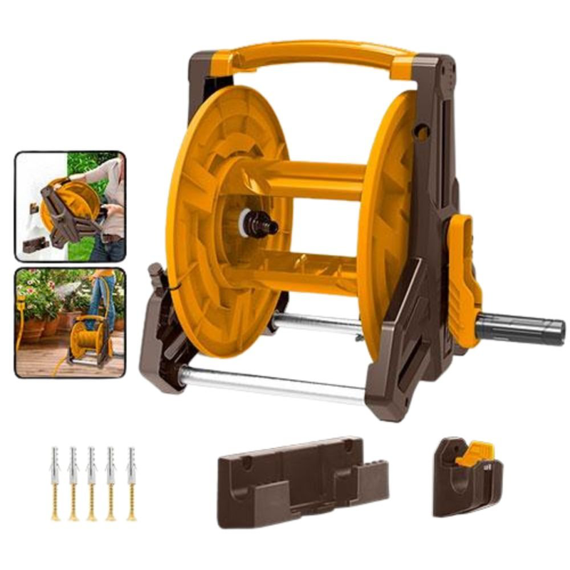 Ingco τυλιγάδι τοίχου ανθεκτική ανέμη ποτίσματος για λάστιχο έως 40m με πτυσσόμενη λαβή & εύκολη αποθήκευση, , medium-null