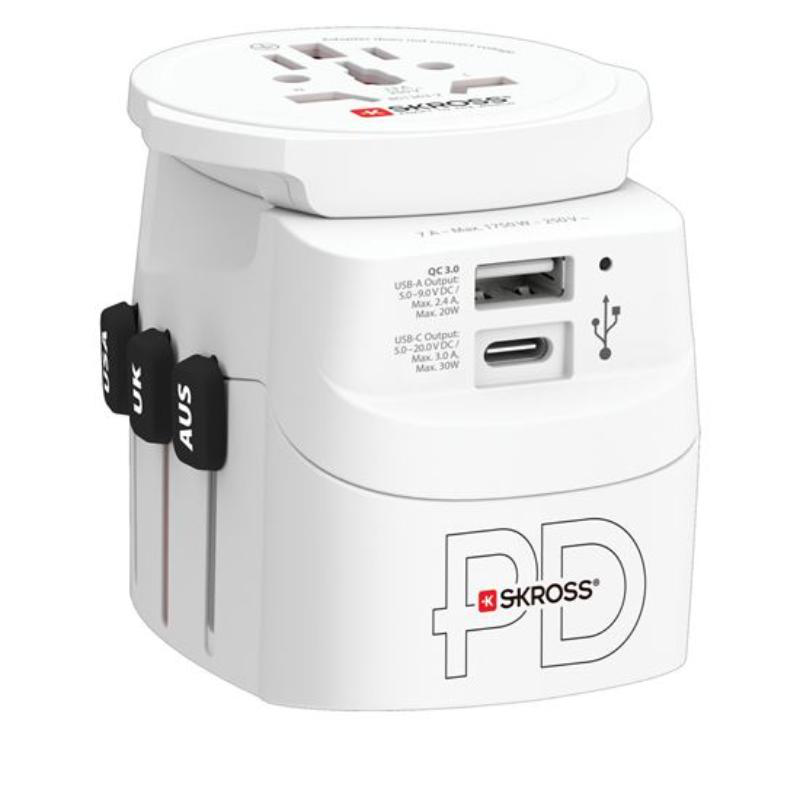 Skross προσαρμογεας ταξιδιου pro light USB a +c - ασπρο, , medium image number null