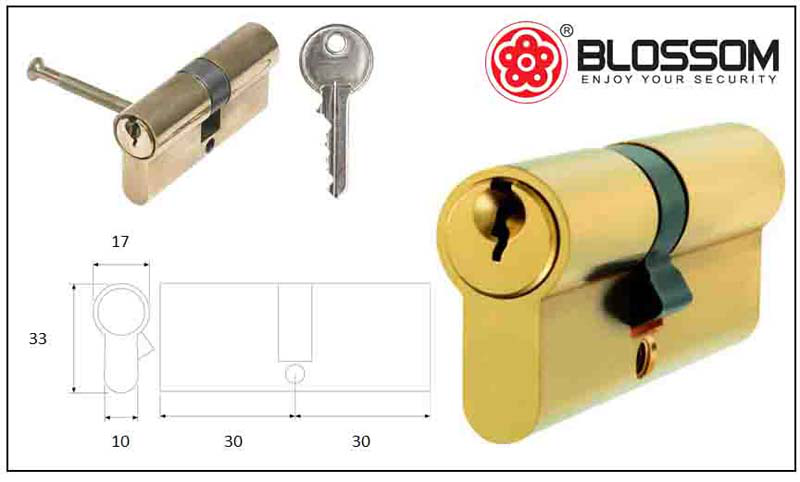 Blossom cylinder doors 30x30 brass, , medium image number null