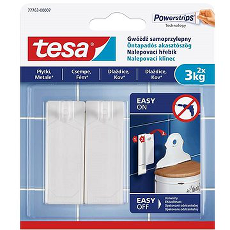 Tesa 2pcs set αγκιστρα 3kg για κεραμικα, , medium-null