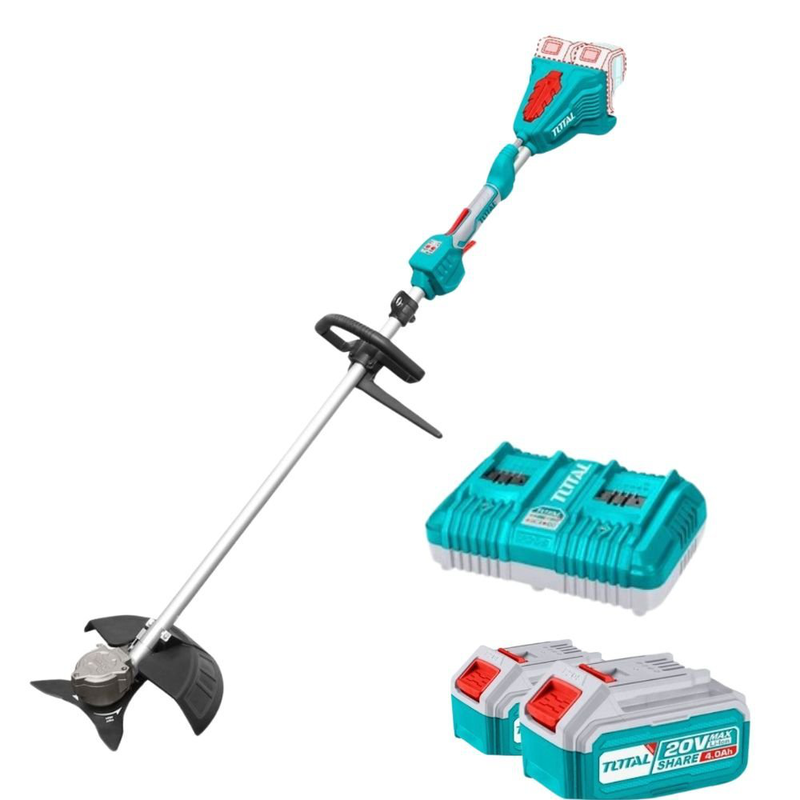 Total σετ επαγγελματικό θαμνοκοπτικό μπαταρίας 40v brushless μοτέρ και διπλή μπαταρία 4ah, , medium-null