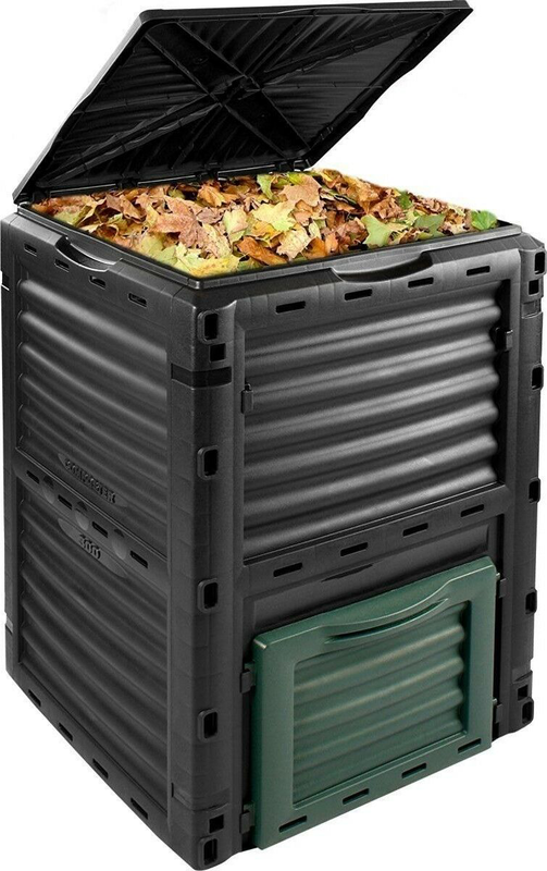 Compost bin garden compost accelerator with lid 450l, , medium-null