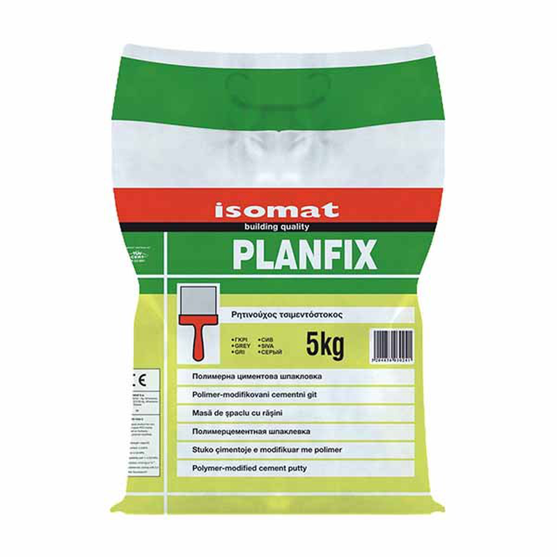 Product image: Isomat planfix fine grained polymer modified cement based wall putty grey 5kg, , medium-null
