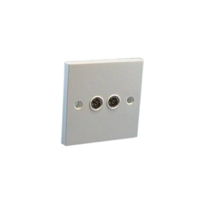 TV wall socket 2 receptions white, , medium