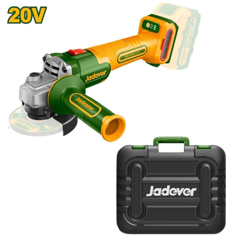 Product image: Jadever σετ γωνιακός τροχός μπαταρίας 20v με κινητήρα χωρίς ψήκτρες με 5 δίσκους, 1 φορτιστή και 1 μπαταρία 3.0ah, , medium-null