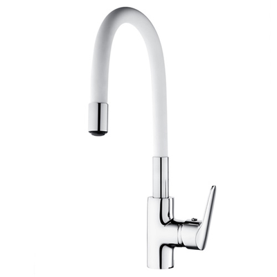 Pluie kitchen mixer high flexible white spout, , medium