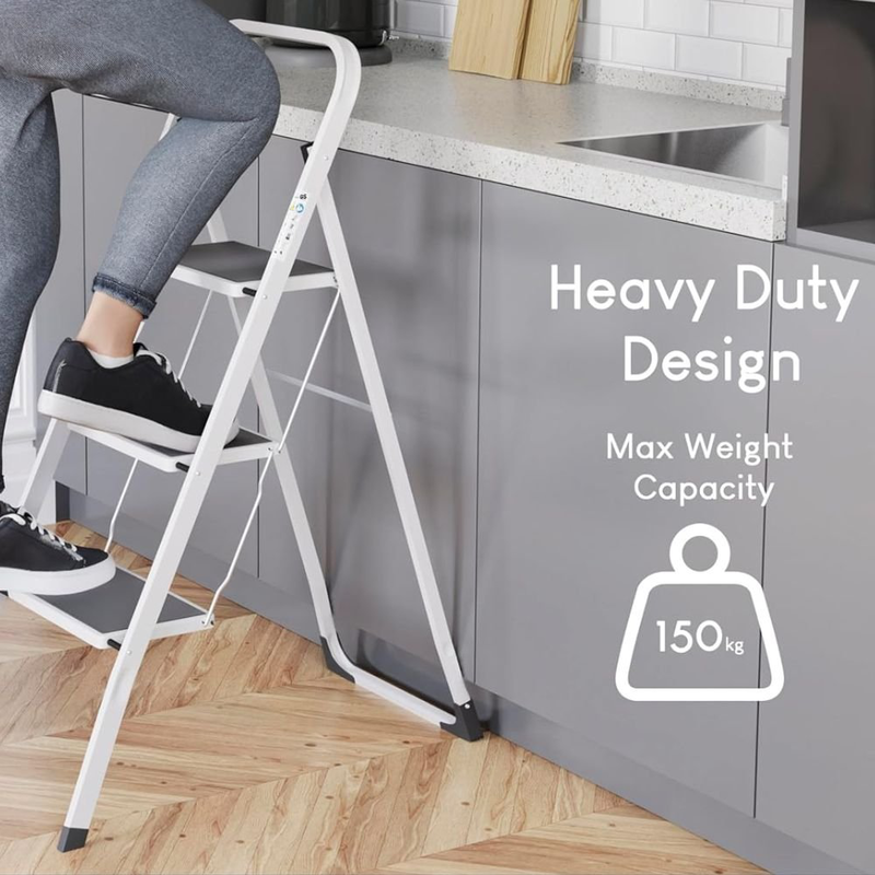 Product image: Kaokey σκάλα βαρέως τύπου 3 σκαλιών έως 150kg μαύρο/ασημί, , medium-null