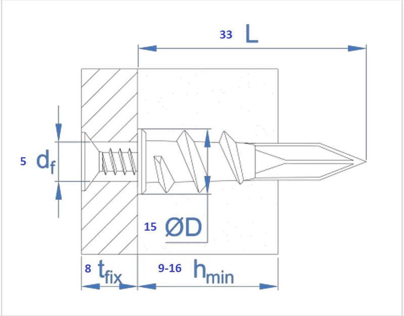 Plasterboard roblax 15x33mm plastic 6pcs, , medium image number null