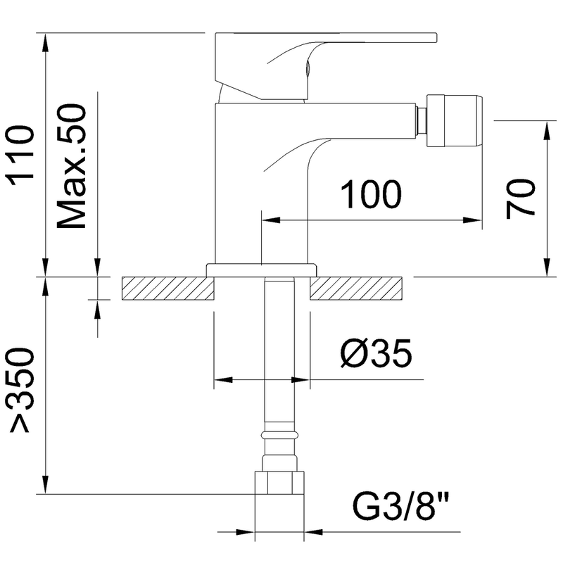 Rocket chrome single-lever bidet mixer, , medium-null