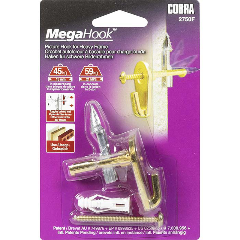 Cobra 2750f εισδοχη τοιχου + αγκιστρο με χαλκινο γαντζο, , medium image number null