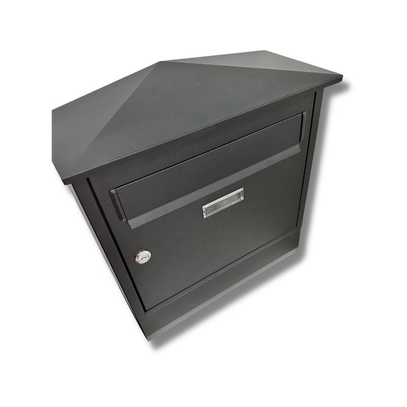 Μεταλλικό γραμματοκιβώτιο τοίχου μαύρο 390x165x460mm, , medium-null