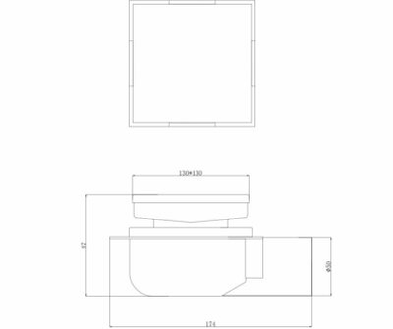 Shower drain square 13x13cm chrome, , medium image number null