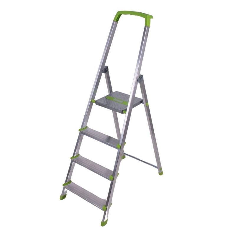 Product image: Σκάλα αλουμινίου 3+1 σκαλοπάτια με θήκη για εργαλεία 150kg max, , medium-null