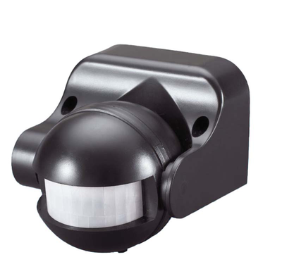 Sunlight infrared motion sensor for wall black 180° ip44