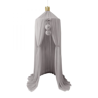 Spinkie dreamy canopy + 1 pom garland in oyster with silver crown, , medium