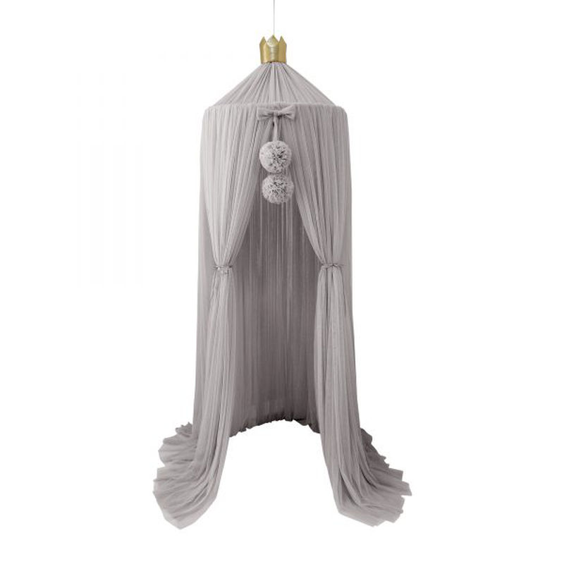 Spinkie dreamy canopy + 1 pom garland in oyster with silver crown, , medium-null