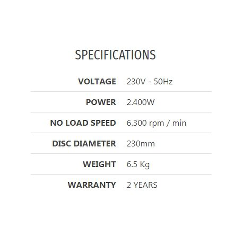 Product image: Γωνιακος τροχος 2400w/230mm, , medium-null