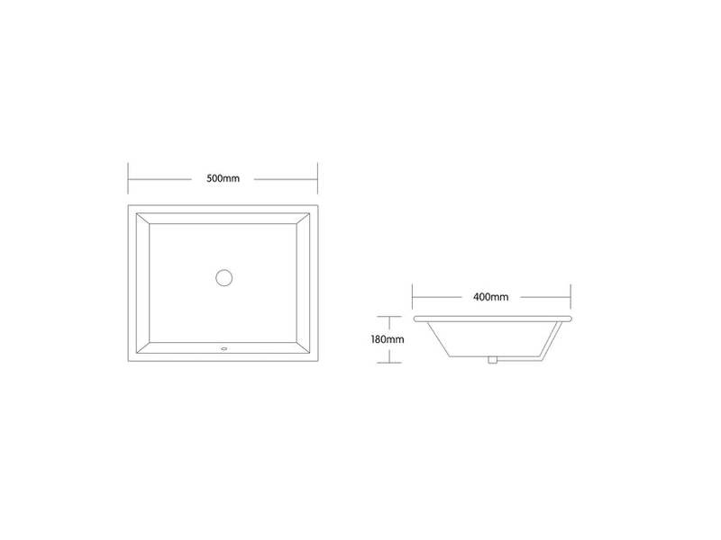 Under counter basin 500x400x180mm, , medium image number null