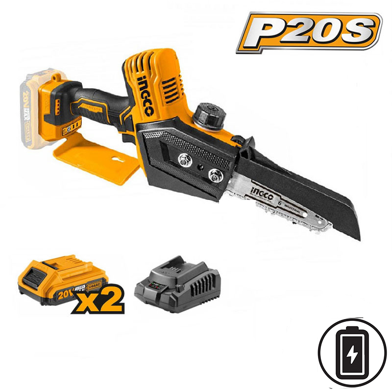 Ingco cgsli20682 li-ion mini chainsaw 6” set, , medium image number null