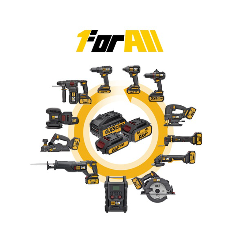 Product image: Cat dx13 18v 80n.m hammer drill + 1pc 5.0ah graphen battery pack + 1pc 15a charger + 1pc belt clip, , medium-null
