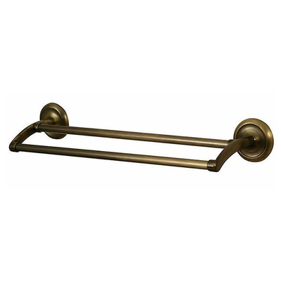 Bathroom towel rail double deco antique brass, , medium