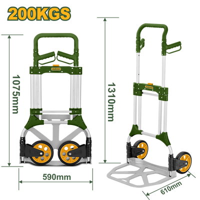 Foldable hand truck 200kg 200mm jadever, , medium