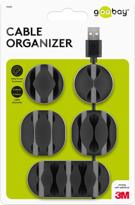 Goobay cable manag.set black 5