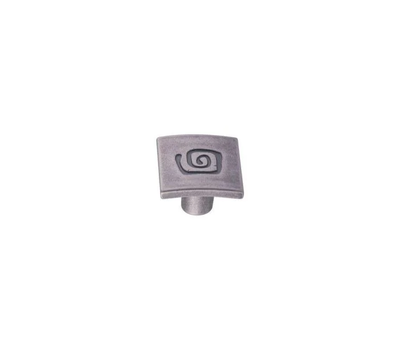 Furniture knob b beauty 25x25mm old iron with meandro carving, Παλιος Σιδηρος, medium