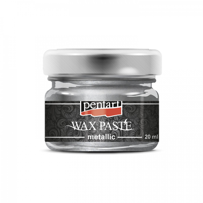 Pentart mettalic wax paste 20ml silver, , medium