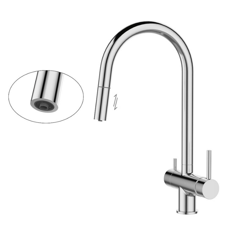 Product image: Chrome pull out kitchen mixer 3-way, , medium-null