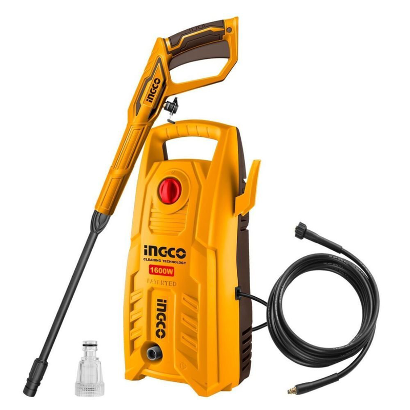 Ingco πλυστικό μηχάνημα υψηλής πίεσης 1600w με αυτόματη διακοπή & πιστόλι ψεκασμού, , medium-null