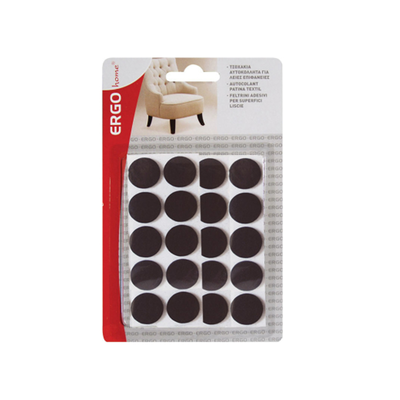 Stickers felt for smooth surfaces φ13mm 25 pcs coffee, , medium
