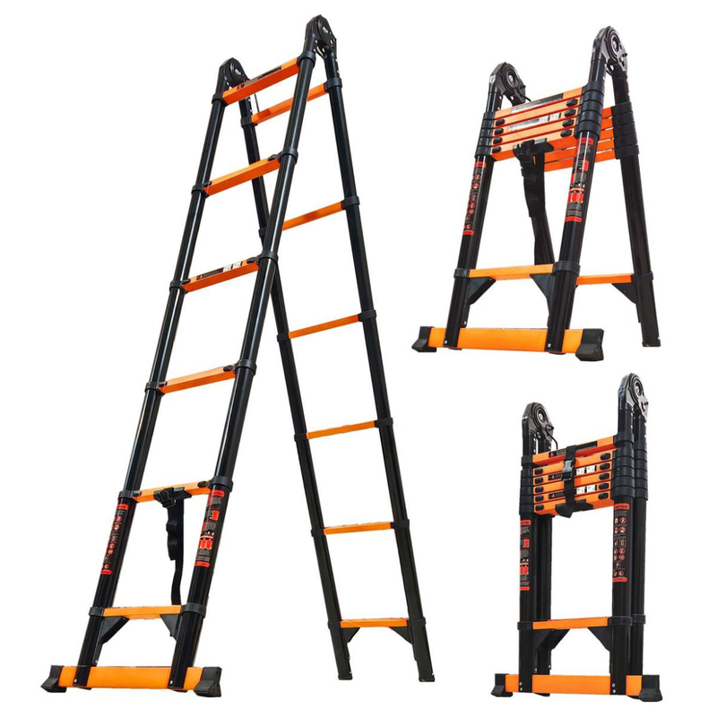 Kaokey carbon steel professional multifunctional telescopic ladder 2x6 steps, , medium-null