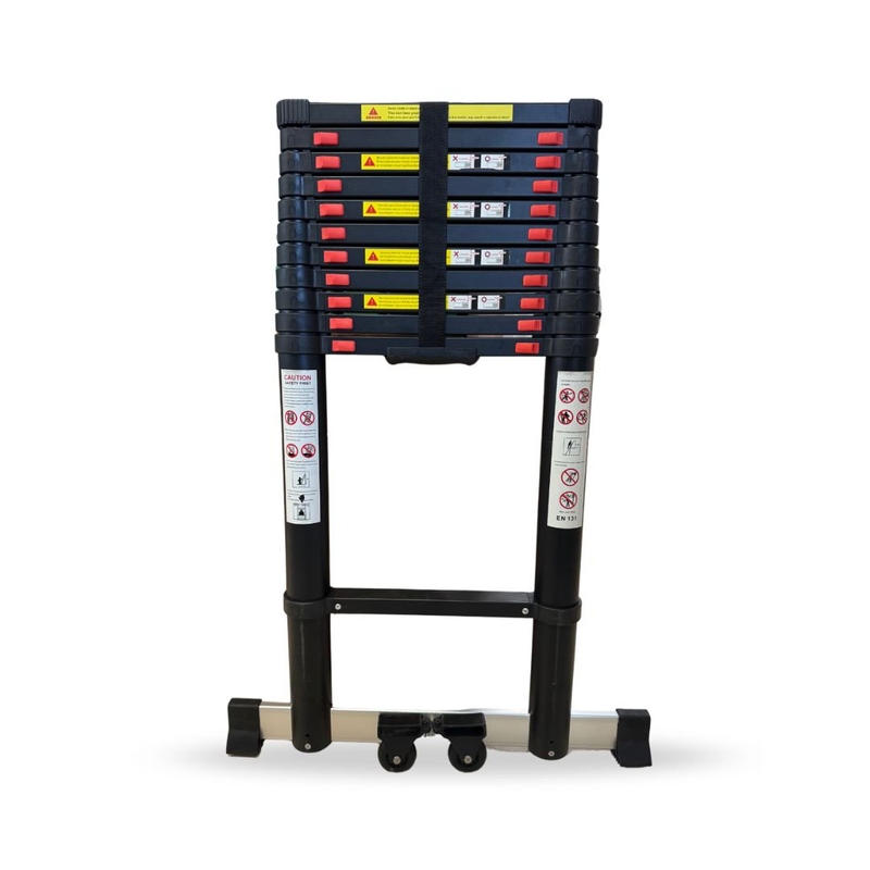 Product image: Kaokey τηλεσκοπική σκάλα αλουμινίου 11 σκαλοπατιών με μέγιστο ύψος 4.7m & αντοχή 150kg, , medium-null