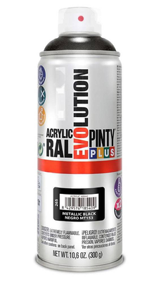 Acrylic paint spray metallic black mt153 400ml pinty plus, , medium