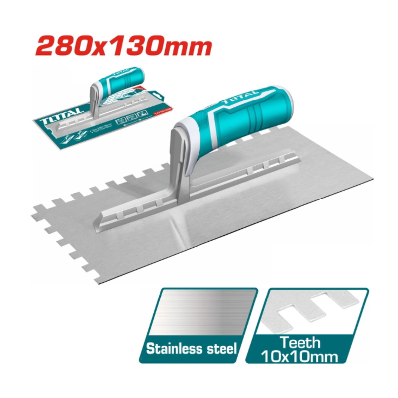 Product image: Total σπάτουλα πλακιδίων με δόντι για άψογη εφαρμογή κόλλας & μέγιστη απόδοση σε κάθε τοποθέτηση, , medium-null