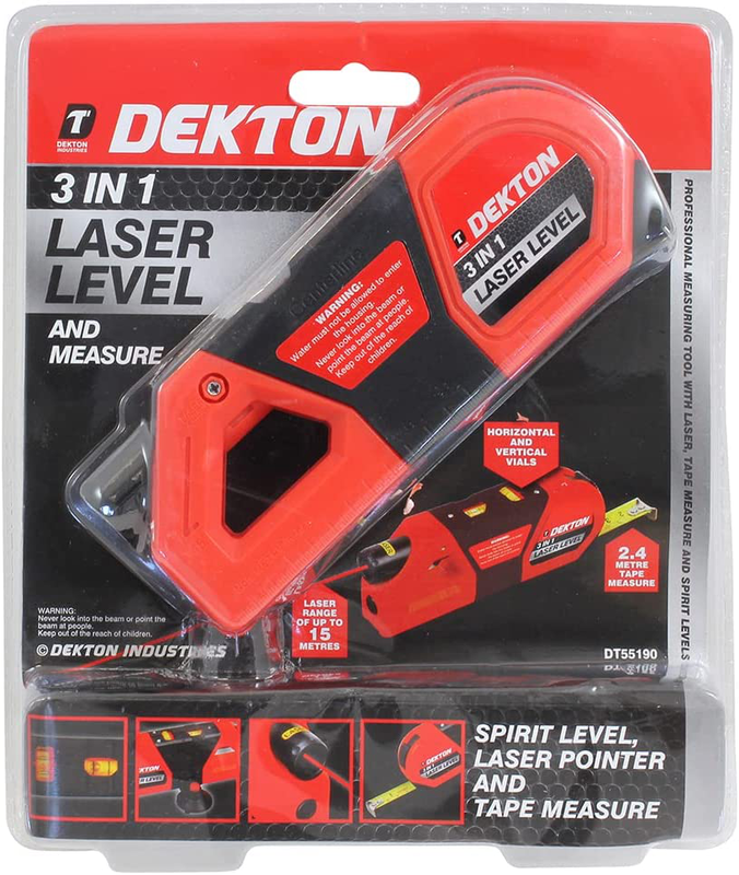 Dekton dt55190 3 in 1 laser level with measure 240v, , medium-null