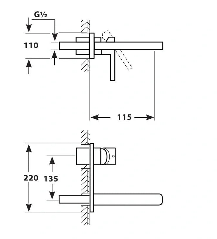 Built-in oval basin mixer, , medium-null