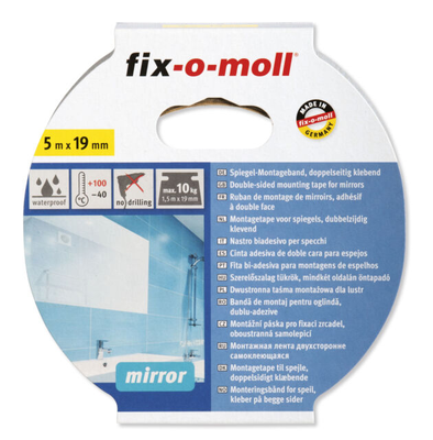 Fix-o-moll mirror mounting tape double sided self-adhesive 5mx19mm, , medium