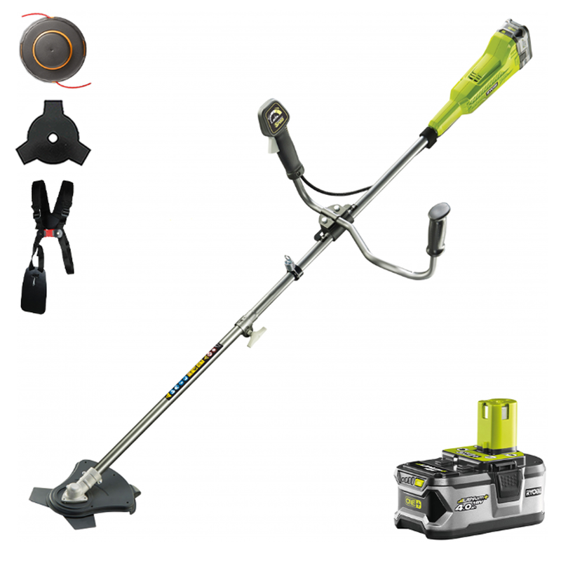 Ryobi brush cutter set with battery and charger 18v 1x4.0ah rbc18x20b4f, , medium-null