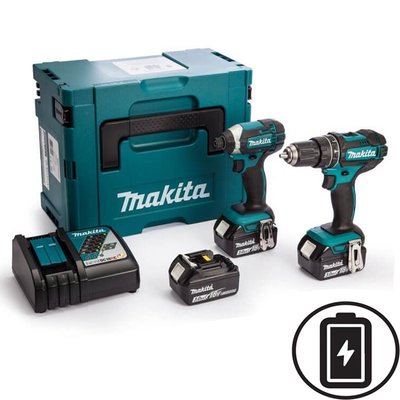 Makita dx2131jx1 combo box impact driver & screwdriver 18v 3x3ah