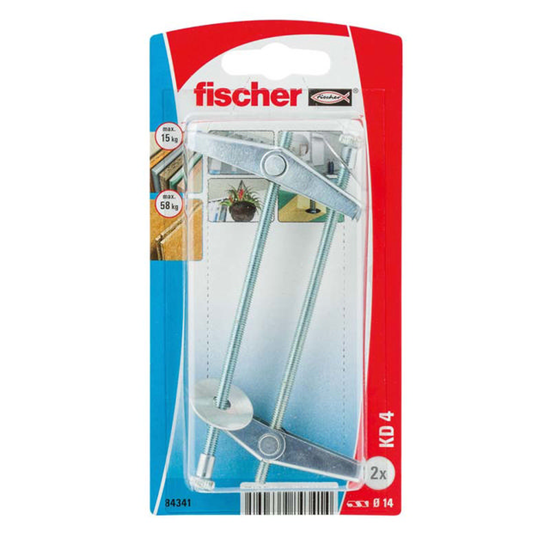 Fischer spring toggle (l)90mm (dia)14mm, pack of 2, , medium-null