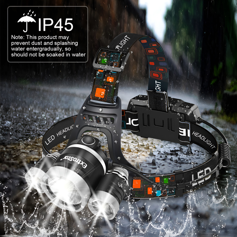 Product image: Ισχυρός επαναφορτιζόμενος προβολέας κεφαλής super bright 3 led-null